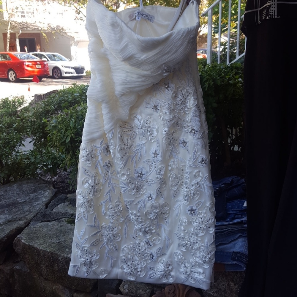 Sue Wong strapless, Ivory, Size 2 dress